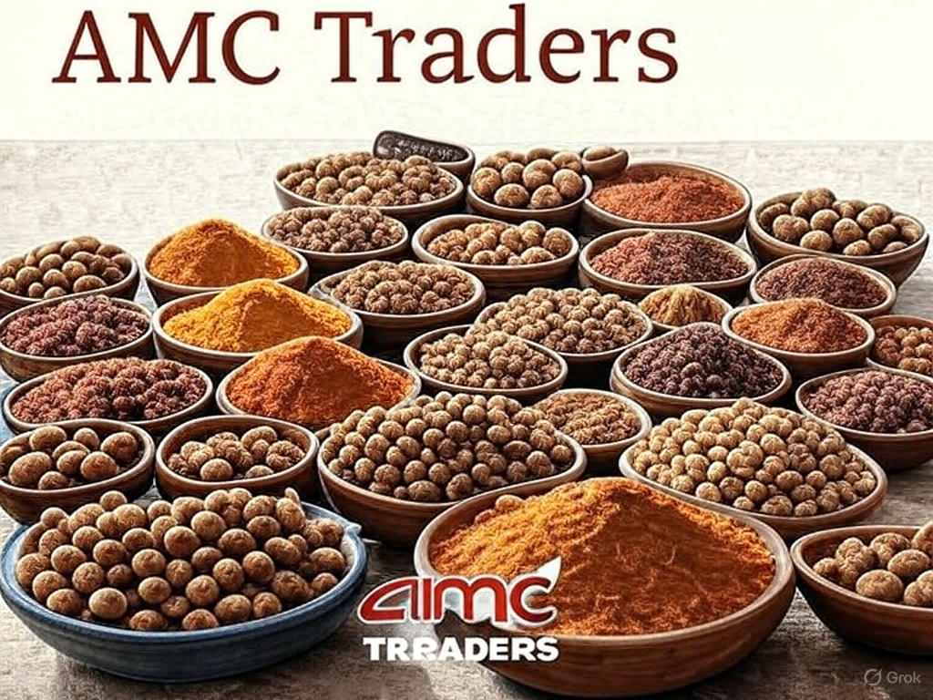 Traditional Indian spice market showing AMC Traders' heritage
